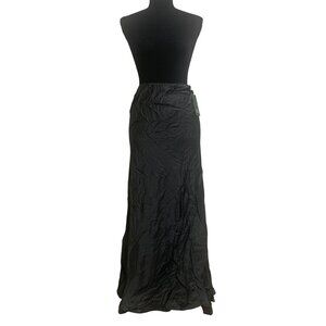 Wild Fable Womens Slate Gray Long Silk A-Line Skirt Size XS